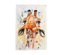 Thorness Torchon girafe | 100 % coton | Grand torchon de cuisine pour le séchage | Serviette à main avec girafe | Cadeau sur le thème de la girafe | Cadeau maison d'animal | Torchon en coton | 70 cm x