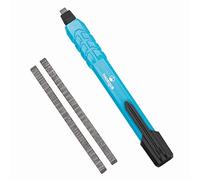 THORQUE - Crayon de charpentier professionnel, crayon mécanique de chantier avec hommage set de 2 inserts extensibles en graphite HB, longueur 130 mm, crayon maçon technique de travail