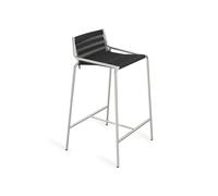 Thorup Copenhagen Noel Tabouret de Bar Acier Inoxydable/Lin Noir Bas