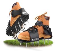 Thotvend Chaussures Aérateur de Pelouse et Sol avec Système de Laçage Réglable, Semelles à Crampons Galvanisés 5 cm, Double Usage Jardin & Chantier, Polyvalentes et Robustes (Modèle de Lacets)