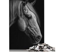 'Thoughtful Horse Poster Puzzle 1000 Pièces Educa Jouet en Bois Divertissement Créatif De l'art De La Décoration Jeu Éducatif Challenge Toy Adultes Et Enfants À Partir De 14 Ans 1000pcs (75x50cm)