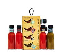 Thoughtfully, Coffret cadeau de sauces piquantes internationales, saveurs d'inspiration internationale, dont mangue habanero portoricaine, sauce piquante mexicaine et plus encore, lot de 4