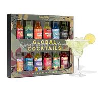 Thoughtfully Coffret Cocktail du Monde - 12 arômes de 70 ml | Le coffret comprend des saveurs comme Margarita, Moscow Mule et bien plus encore