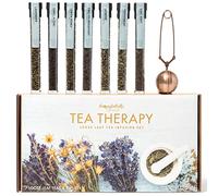 Thoughtfully Gourmet, Coffret Cadeau Pour Infusion de Thé Tea Therapy, Comprenant 7 Thés en Vrac à l'arôme Unique et un Infuseur de Thé, Lot de 7