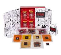 Thoughtfully Gourmet - Le kit de sauce chaude original DIY - Coffret cadeau avec sauces épicées et 4 verres tête de mort, 2 entonnoirs, épices, gants et livre de recettes