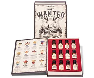 Thoughtfully Gourmet Lot de 12 sauces & rubs pour barbecue avec 6 sauces pour barbecue et 6 marinades sèches pour barbecue dans une boîte cadeau