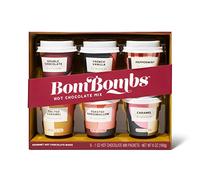 Thoughtfully Gourmet, Mini Coffret Cadeau Chocolat Chaud, Saveurs : Caramel, Guimauve grillée, Vanille Française, Caramel Salé, Double Chocolat et Chocolat au Lait, Lot de 6