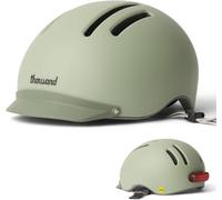 Thousand Chapter Casque de Vélo Adulte - Protection MIPS et PopLock Antivol Casque - Conception Légère et Ventilée avec Feu Arrière LED - Idéal pour Cyclisme Urbain et Route - Chapter Desert Sage, M