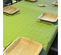 Thouy Nappe en Papier damassé Vert anis en Rouleau 1,18 x 25 m