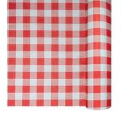 Thouy Nappe en Papier gaufré Vichy Rouge et Blanc en Rouleau 1,18 x 25 m