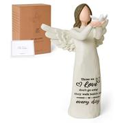 thovorrnl Cadeaux de condoléances pour la perte d'un être cher, figurines ange gardien avec colombe, cadeaux de deuil et de souvenir pour la perte de papa ou de maman, figurine en résine artisanale