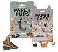 THQAE 100 Feuilles Kit Origami Animal DIY, Papier Origami Chats/Chiens 3D, Décoration Animalière de Bureau, Origami pour Enfants & Famille, Idéal pour Créations Manueles