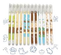 THQAE 12pcs Stylo Capybara, Stylo Effacables, Stylo-Kawaii, Mignon dessin animé, Cadeau pour étudiant, école, bureau, fournitures scolaires (Bleu)