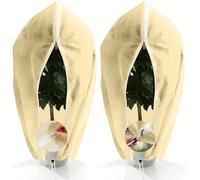 THQAE 2 Pcs 100x80cm 70g/m² Voile Hivernage Plante Exterieur, Indéchirable, Réutilisable Protection Hivernale pour Plantes avec Fermeture Éclair, Beige Housses de Protection pour Plantes pour Palmiers