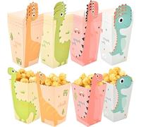 THQAE 24 Pièces Sac Pop Corn, 7 x 5 x 11,5cm Cinéma Sachet Pop Corn, Popcorn Boîtes Dinosaure, Pot Popcorn, Candy Bags, Snacks Container pour Les Fêtes, Anniversaires, Soirées Cinéma Carnival