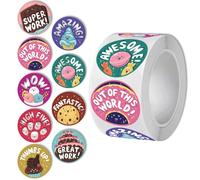 THQAE 500pcs Autocollants de Motivation pour Enfant, Autocollant Récompense Enfant Enseignant, Autocollants Inspirational, Stickers École Récompense Ronds pour Scolaires Salle de Classe