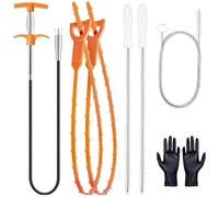 THQAE 7 Pcs furet deboucheur canalisation, furet deboucheur canalisation, Furet Deboucheur Evier Professionnel, Kit Debouchage Cheveux Douche Pince à Griffes Flexible pour Travailler Dans les Espaces