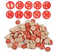 THQAE 90pcs Jetons Loto en Bois, Jetons Loto, Learning Ressources, Poker, Loto et Jeux de Société, Marqueurs pour Nain Jaune et Caddie