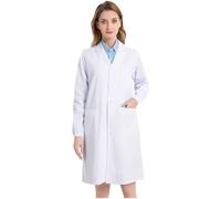 THQAE Blouse Blanche Chimie Lycee laboratoire Blouse Medicale blanc manches longues Blouse medicale, blouse blanche collège, blouse chimie lycee, blouse blanche, Manches élastiques, L