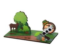 THQAE Emballage cadeau en espèces, carte mariage félicitation, emballage de bons d'achat en bois 3D, carte cadeau pour anniversaires, mariages, fête des pères et Saint-Valentin(Chasseur)