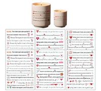 THQAE Lot de 6 Tatouages pour Bougies Saint-Valentin, Film Coulissant à l’Eau, Papier de Transfert, Décoration de Saint-Valentin, Autocollant pour Bougies, Autocollants Décoratifs d’Amour