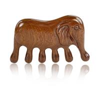 THQAE Peigne de Massage en Bois Éléphant, Peigne en Bois de Santal Naturel, Outil de Massage Cuir Chevelu & Cheveux, Masseur de Tête Anti-Statiques pour Relaxation et Réduction du Stress