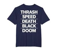 Thrash Speed Death Black Doom Fan Music Déclaration Musicale T-Shirt, Homme Grandes Tailles, Bleu Marine, 2X Tall