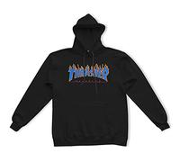 THRASHER Flame Logo Black/Blue Sweat-Shirt Mixte Adulte Taille S Noir/Blue
