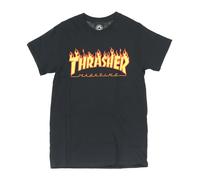 Thrasher - Flame Tee Noir/Jaune T-shirt à Manches Courtes - Homme - Tops - Noir - Taille: S