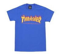 Thrasher, Homme, Tops, Bleu, Taille: XL Flame Tee T-shirt Homme Bleu/Jaune