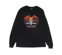 Thrasher, Homme, Tops, Noir, Taille: L T-shirt noir à manches longues et col rond