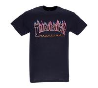 Thrasher, Homme, Tops, Noir, Taille: S T-shirt Homme Noir avec Flamme Néon