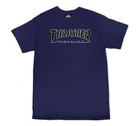 Thrasher Magazine Men's Outlined Short Sleeve T Shirt Navy/Black L