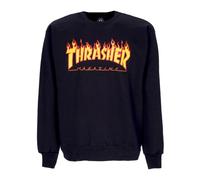 Thrasher - Sweat à Col Rond Flame Noir/Jaune - Homme - Sweatshirts et sweats à capuche - Noir - Taille: L