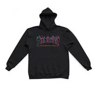 THRASHER, Sweat double flame neon hood, Black XL