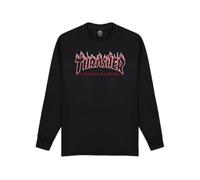 Thrasher T-shirt à manches longues Flame, Noir/Rouge, Taille S