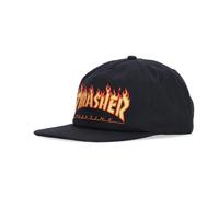 Thrasher, unisex, Accessoires, Noir, Taille: ONE Size Casquette Snapback Noire avec Broderie Flamme