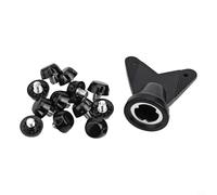 Thread - Lot de 12 crampons de rechange en plastique pour chaussures de football de rugby - 5 mm - Antidérapants - Longueur : 7 mm/10 mm/13 mm/16 mm - Noir (7 mm)