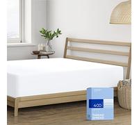 Thread Spread 100% Cotton Queen Fitted Sheet Only - 400 Thread Count Cotton Fitted Sheet Queen, Luxuriously Soft, Durable, Cooling 16" Deep Pocket Sateen Weave Bottom, Luxury Hotel Quality - White