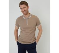 Threadbare Men's Tb Honey Short-Sleeve Polo Shirt Taupe Small Male