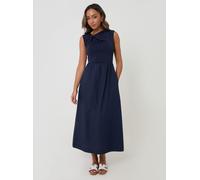 Threadbare Threadbare Blue Twist Detail 2-in-1 Midi Dress with Poplin Skirt Blue EU 40 (UK 12)
