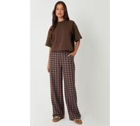 Threadbare Threadbare Brown Check Straight Leg Trousers