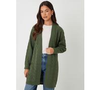 Threadbare Threadbare Dark Green Cable Knit Cardigan