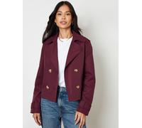 Threadbare Threadbare Red Double Breasted Cropped Trench Jacket