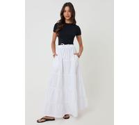 Threadbare Threadbare White Cotton Tiered Maxi Skirt White EU 40 (UK 12)