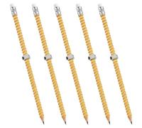 Threaded Fidget Pencil - Wooden Quiet Spinner Set | 5 Pieces Relaxation Fidget Writing Pencils for Concentration, anxeity Relief, Daily Study, Work, School Supplies, Educational Toys for Children