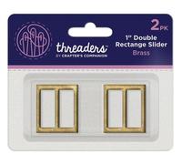 Threaders Enfile 2,5 cm Double Rectangle Slider - Laiton (2pk), 2 pièces