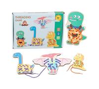 Threading Fun Activity Cards - Kids Sewing Board Set | Lacing and Shoe Tying Skills with Creative Learning Tools for Road Trips Home Activities Developmental Play and Hand-Eye Coordination Practice