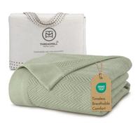 Threadmill Couverture en Coton de Luxe pour très Grand lit | Couverture Thermique Confortable pour Toutes Les Saisons | Couverture Thermique d'automne Douce et légère à Chevrons pour très Grand lit