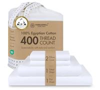 Threadmill Home Linen Parure de lit 4 pièces 100% Coton égyptien 400 Fils Blanc